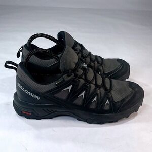 Salomon X Braze Gore-Tex Hiking Shoes Mens 7 Grey Black Waterproof Trail Outdoor